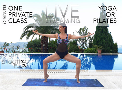 1 PRIVATE LIVE YOGA or PILATES CLASS